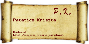 Patatics Kriszta névjegykártya